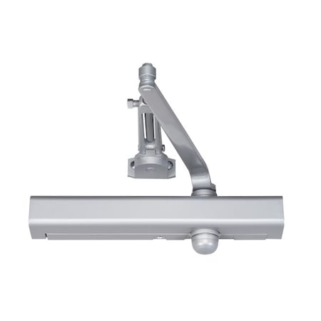 Norton Door Controls Adjustable Hold Open Surface Mount Door Closer with Slim Line Cover and Sex Nuts Aluminum 8301H689
